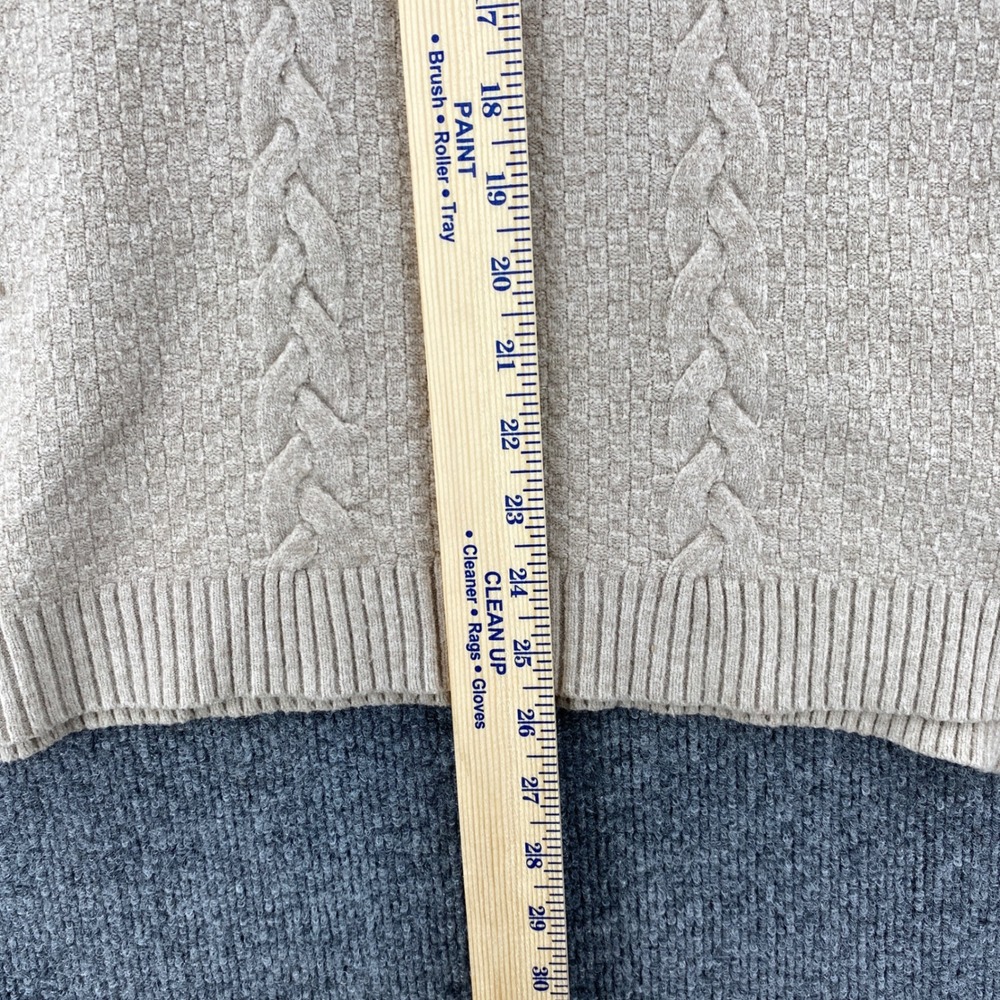 Cyrus Sweater Women XL Beige Cable Knit Basketweave Pullover Cozy Minimalist - Picture 5 of 9